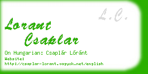 lorant csaplar business card