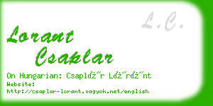 lorant csaplar business card